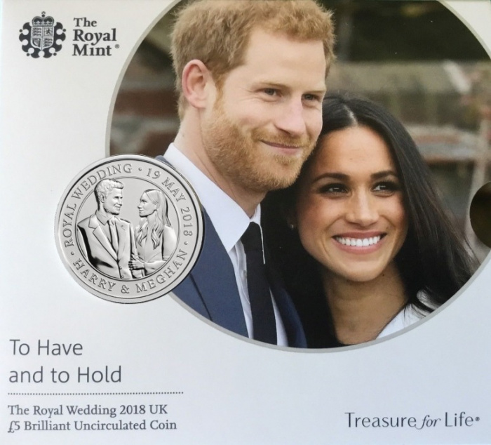 (2018) Монета Великобритания 2018 год 5 фунтов &quot;Свадьба принца Гарри&quot;  Медь-Никель  Буклет